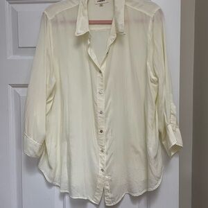 L'AGENCE Pale Yellow Button-Up Blouse